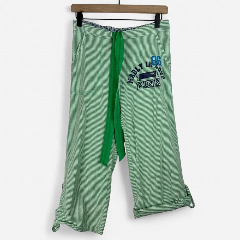 Victorias secret y2k pink green striped lounge pants size XS